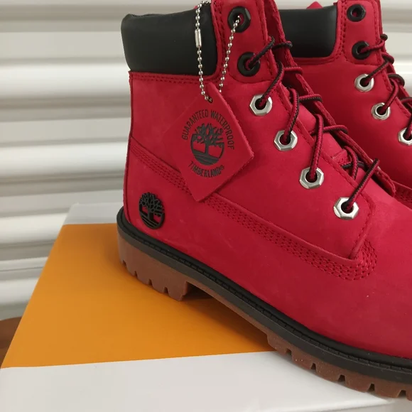 Timberland inch boots kids size Red